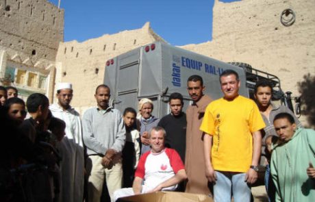 Social responsability : delivering school material to Souht Morocco village on 2006